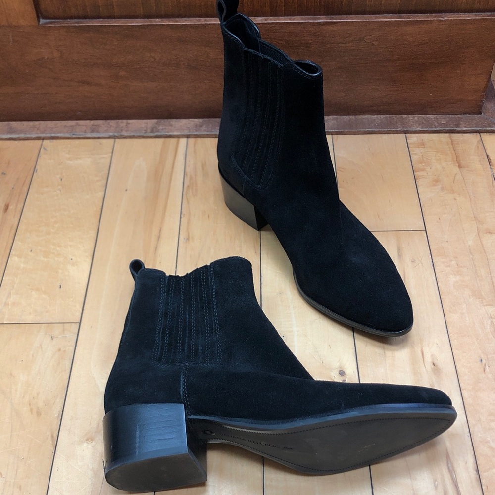 Banana Republic Black Suede Chelsea Booties